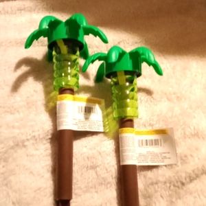 4 palm tree solar lights